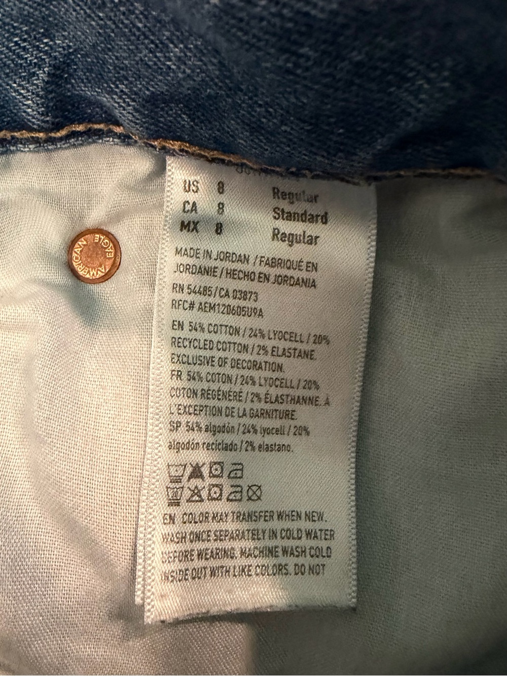 American Eagle Women’s High-Waisted Straight Jeans, size 8, Classic Medium - Picture 7 of 7